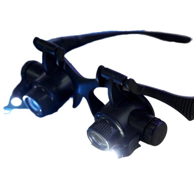 メーカー直販ヘッドかけ式メガネライト付きルーペジュエリー時計修理ルーペ15倍20倍25倍