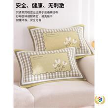 ✅高密纯棉纱布枕巾一对装四季新款卡通防滑透气成人家用枕头