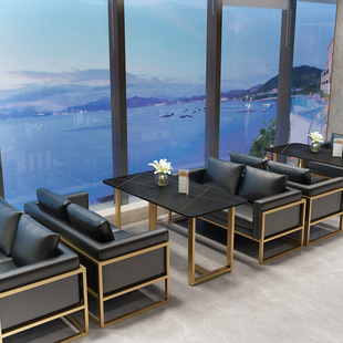 Nordic Bar Clear Bar Booth Sofa Seating Area Leisure Reception Commercial Leather Sofa Tea Restaurant Dining Table and Chairs