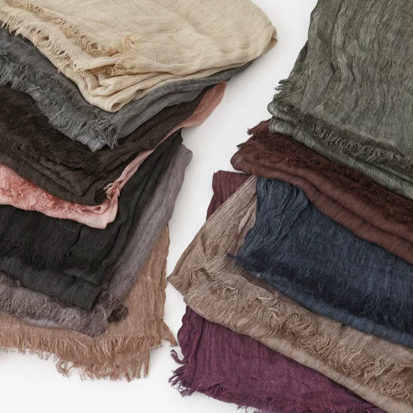 Cross-Border Cotton and Linen Scarf with a High-End Feel, Spring and Summer Solid Color Japanese and Korean Style Gauze Scarf, Sun Protection Shawl, Simple Long Silk Scarf