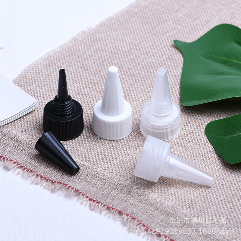 现货18/20/24牙黑色尖嘴盖瓶啫喱水盖辣酱盖带密封垫不漏液PP盖