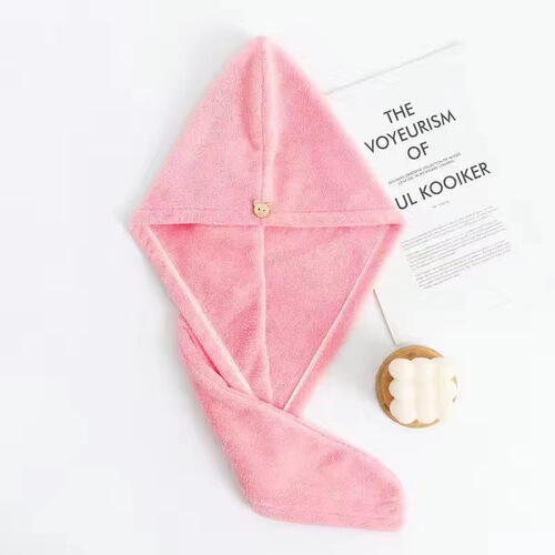 Thick High-density Coral Fleece Hair Towel Hood Absorbent Edge Bath Cap Quick-drying Dry Shampoo Turban for Autumn and Winter Wholesale