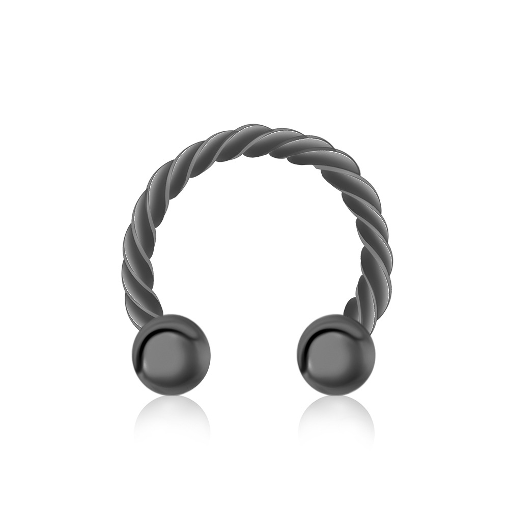 Simple Style Twist Stainless Steel Plating Nose Ring 1 Piece