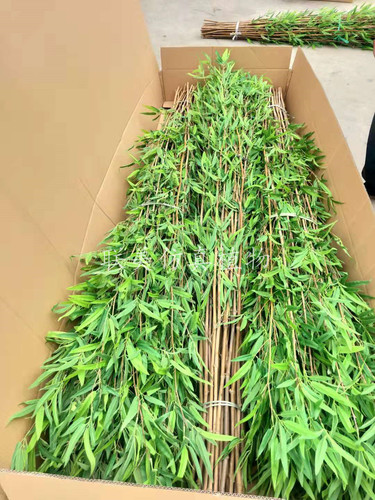 Simulated film bamboo leaves, waterproof feel single bamboo branches, simulated plants, indoor green plants, garden screens and landscaping