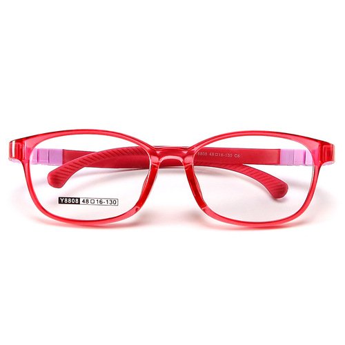 New Silicone Children's Glasses TR Glasses for Ages 6-12 Teenage Students Protective Reading Glasses Factory Wholesale 8808