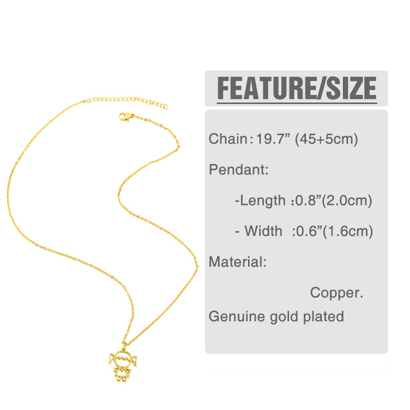 wholesale jewelry cute little boy little girl pendant necklace Nihaojewelry