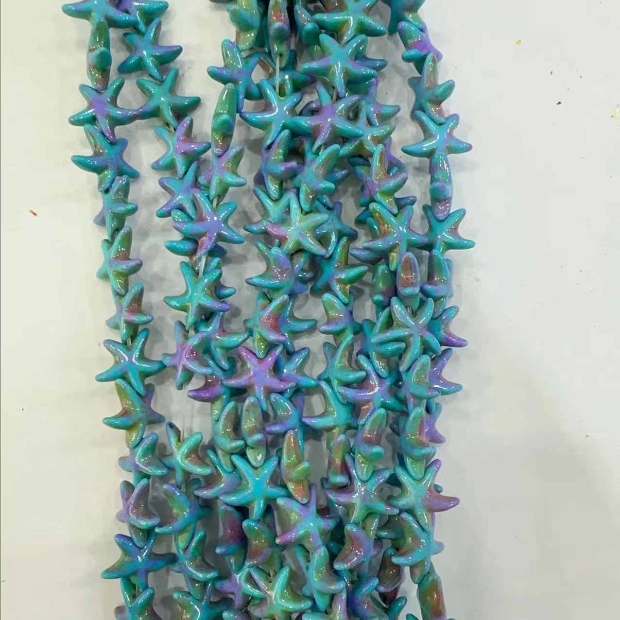 Ventas transfronterizas de coloridas estrellas de mar de piedra de pino cuentas semiacabadas DIY accesorios accesorios materiales de joyería hecha a mano