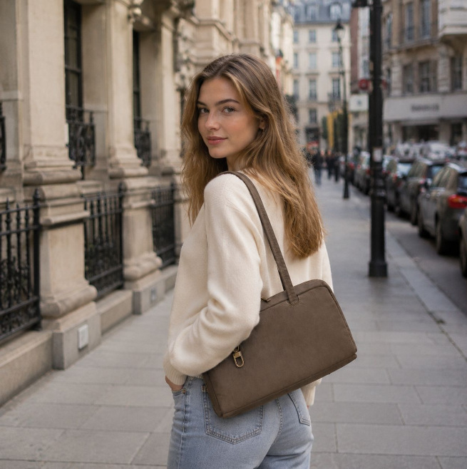 Baggu Nylon Women's Shoulder Bag, Versatile Crossbody Bag, Large Capacity, Lightweight Crossbody Bag, Casual Commuting, Factory Ready Stock