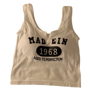 Letter printed inner camisole women's autumn new slim-fit short beauty back tube top outer wear wrapped chest top fashion