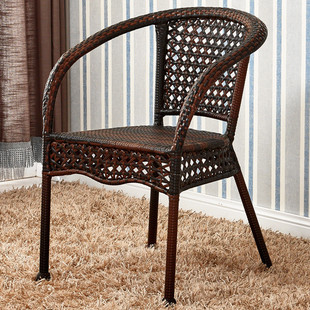 # Backrest Chair Single Rattan Chair Home Teng-woven Armchair Outdoor Dining Chair Balcony Leisure Chair Zhao Zhili
