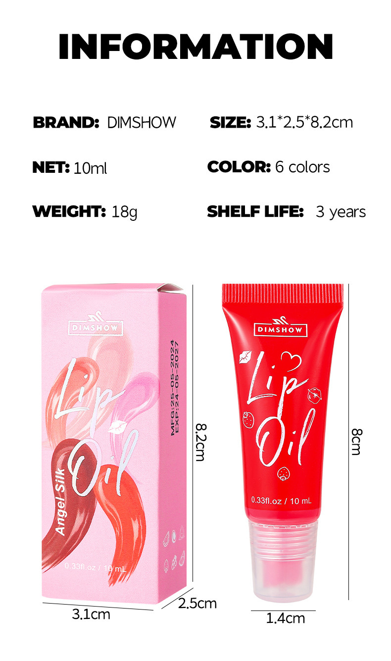 DIMSHOW Fruit-Flavored 6-color Soft Lip Balm Lip Gloss Lip Oil undefined