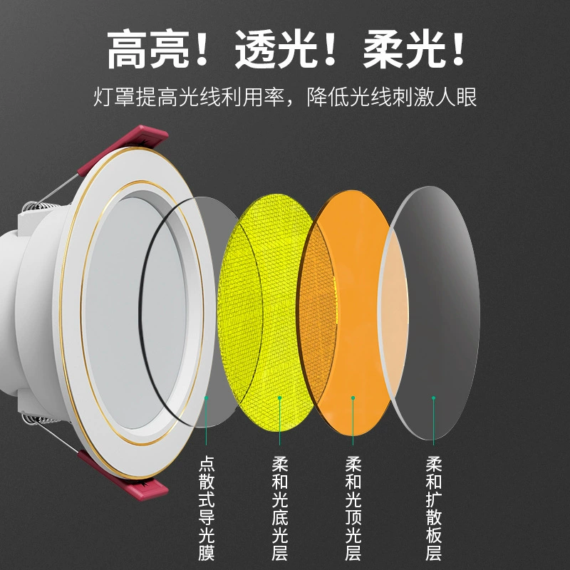 LED ceiling light, lights, ceiling spot lighting for living room, 75mm, cat's eye