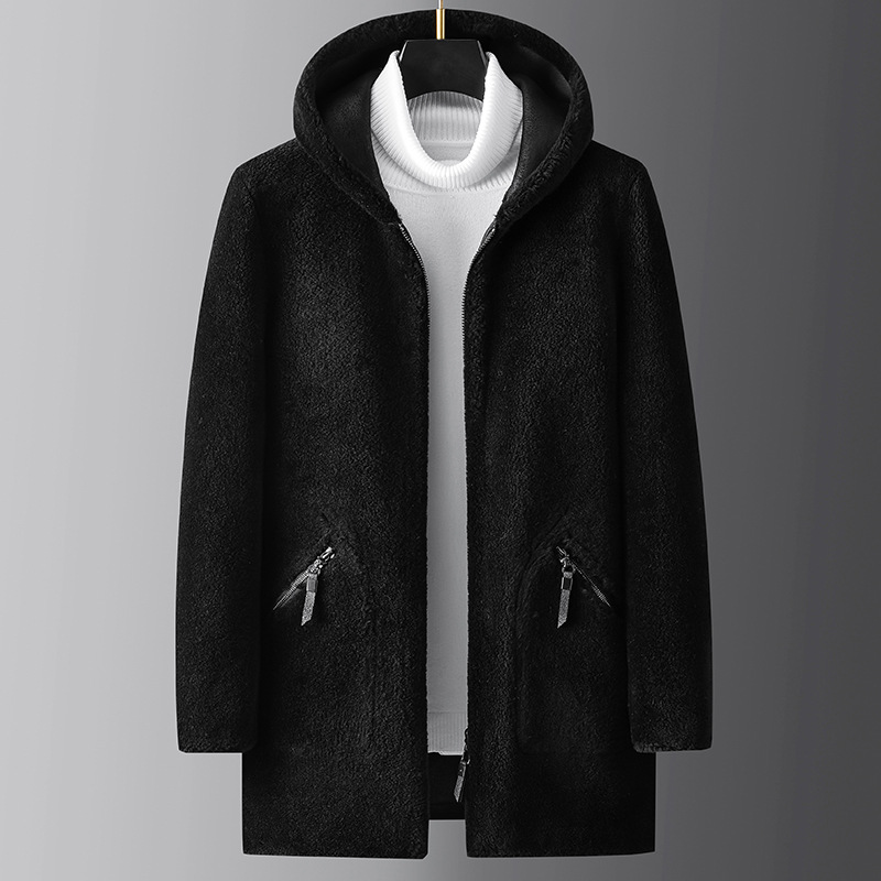 2025冬季男士绅士棉羊皮衣外套中年皮草商务户外羊毛内胆一体代发