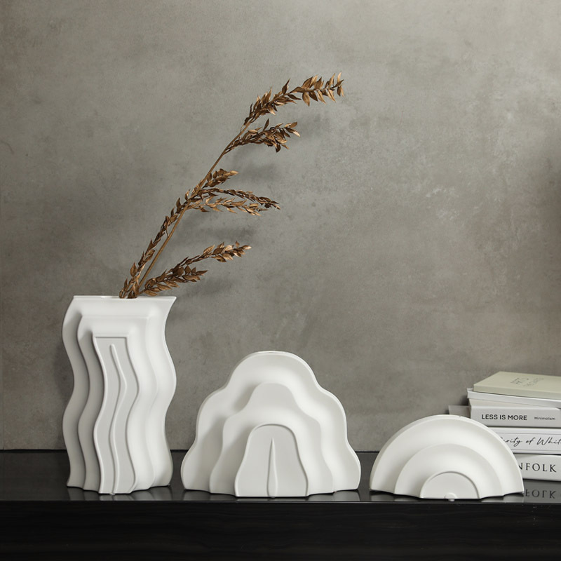 Arte minimalista moderno florero de cerámica decoración sala de estar creativa arreglo de flores casa pasillo habitación modelo decoración suave