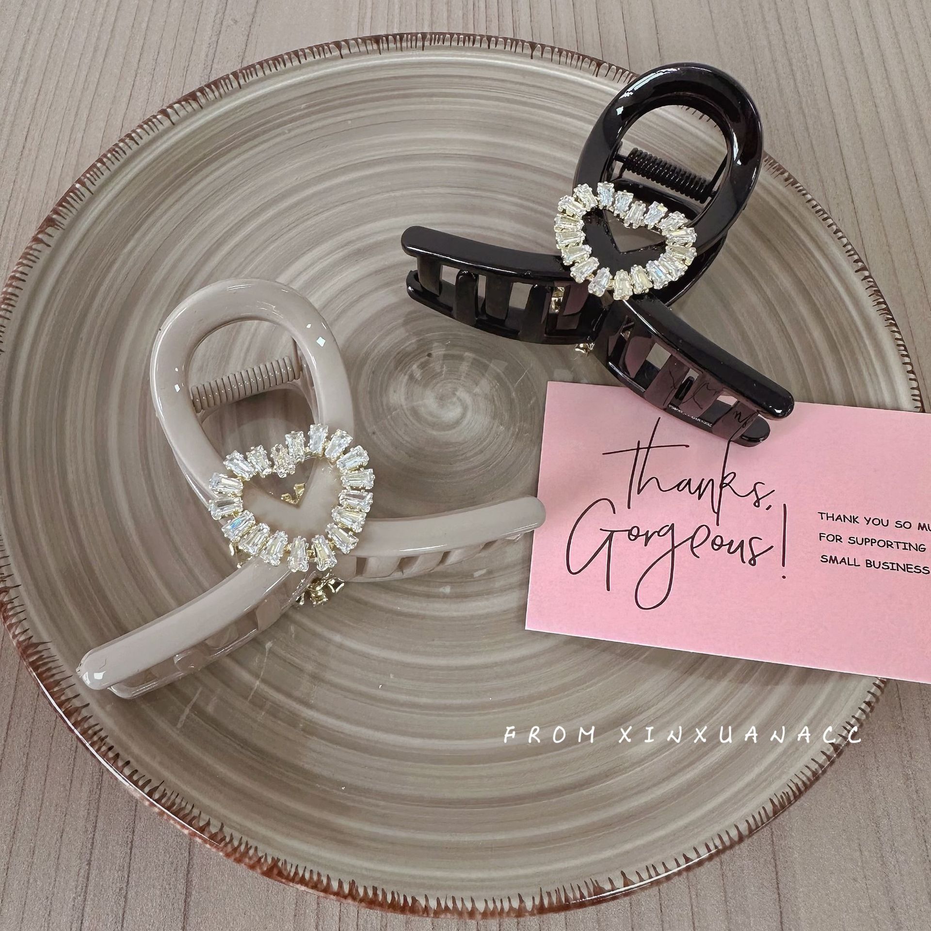 Klassische liebe voller diamant clip shark clip elegante alle-spiel zurück kopf haarnadel haar zubehör faul haarnadel kopfschmuck für frauen_voghion.com