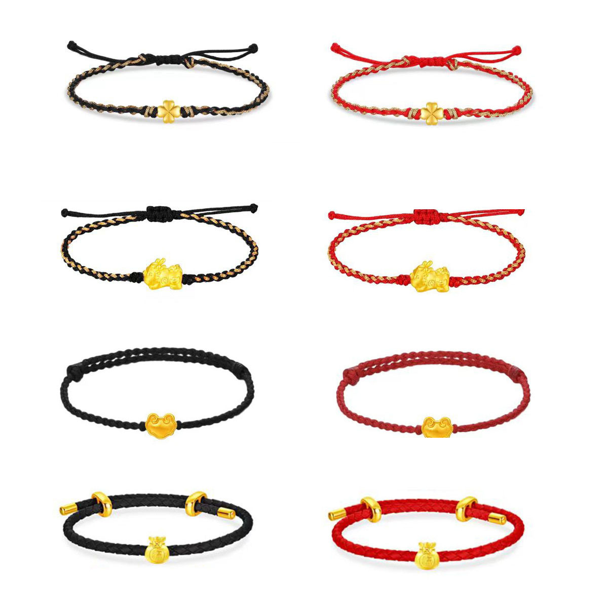 Children's woven red rope bracelet handmade
