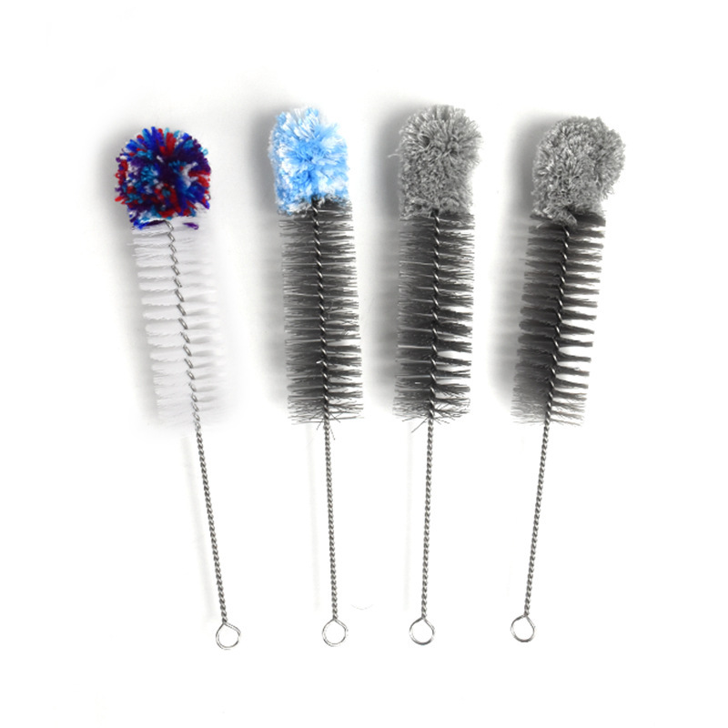 Colored cotton thread cup brush with handle household vase brush kitchen sink cleaning brush hip flask tea set cleaning brush