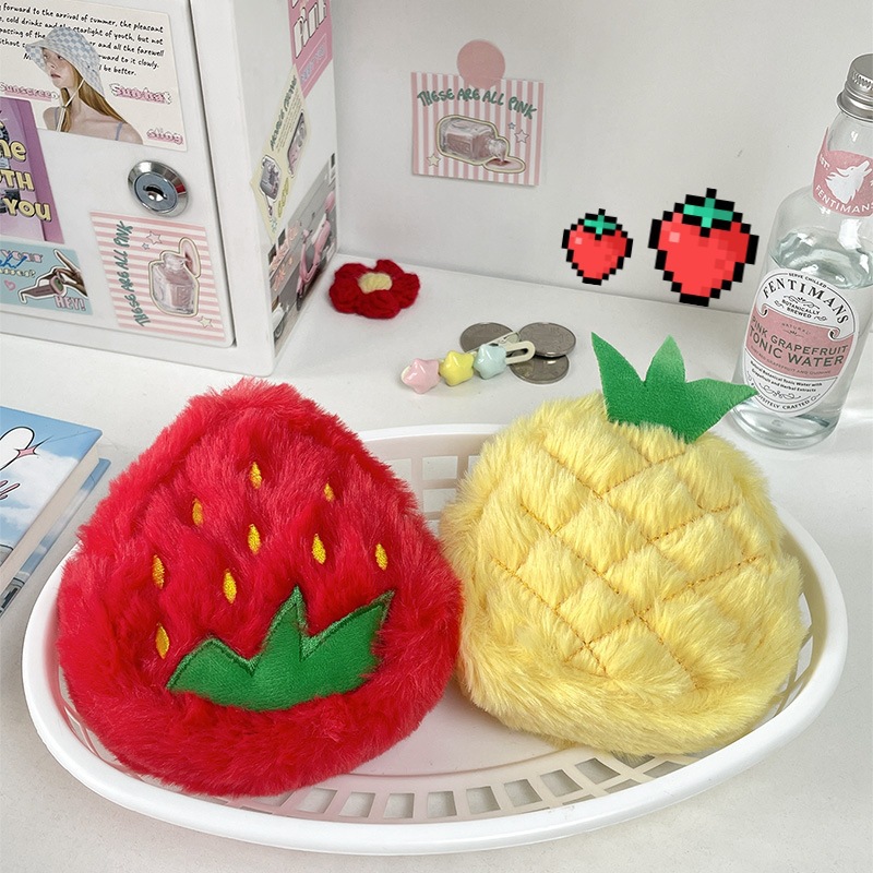 PP cotton Material Children Unisex Fruit PP Cotton Coin Purses