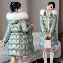 亮面免洗2022冬季韓版中長款棉服女外套顯瘦大碼加厚修身棉衣棉襖