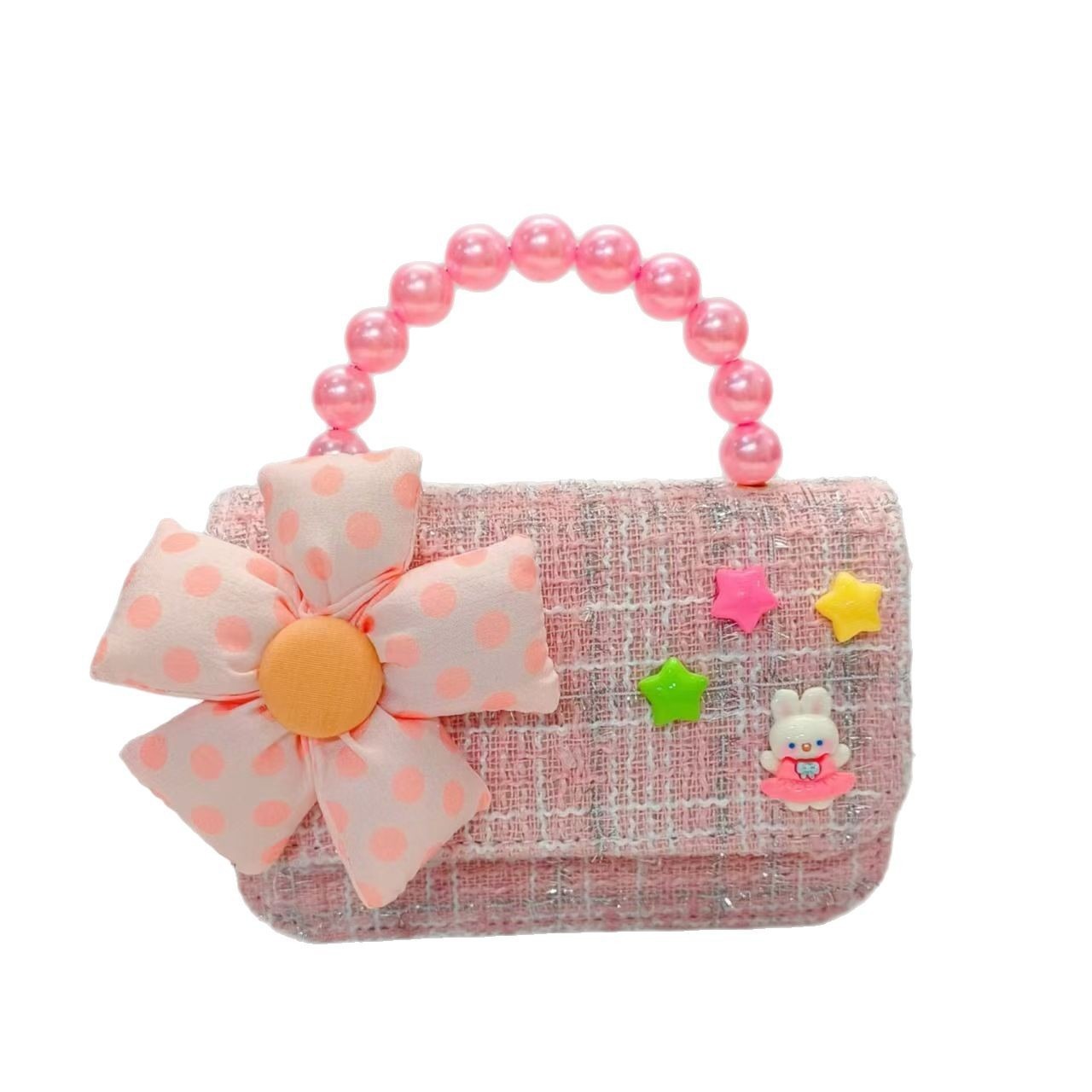 Bolso de perlas flores conejo camisa princesa accesorios de cambio bolso pequeño para niños cadena de billetera de Año Nuevo