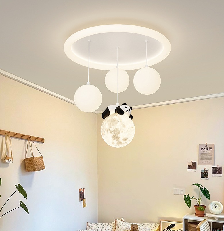 Luces de techo del dormitorio principal de estilo francés, luces de techo románticas para la sala de estar, lámparas de la sala de estar modernas y simples, atmósfera Zhongshan