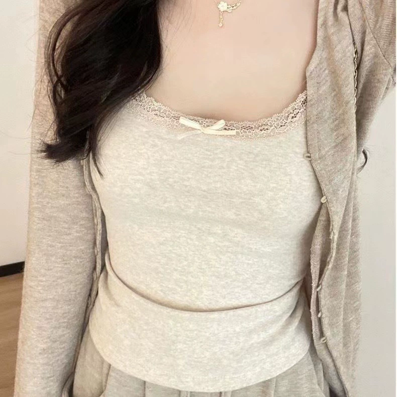 Чистая стройная кружевная подтяжка с бантом женский нагрудный жилет сплошной цвет нижняя рубашка с красивой спинкой