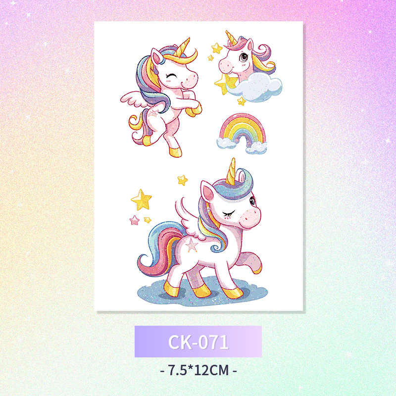 Glitter mariposa cara pegatinas tatuaje pegatinas hadas lavable impermeable de larga duración lindo unicornio ciervo Luna Estrella Planeta