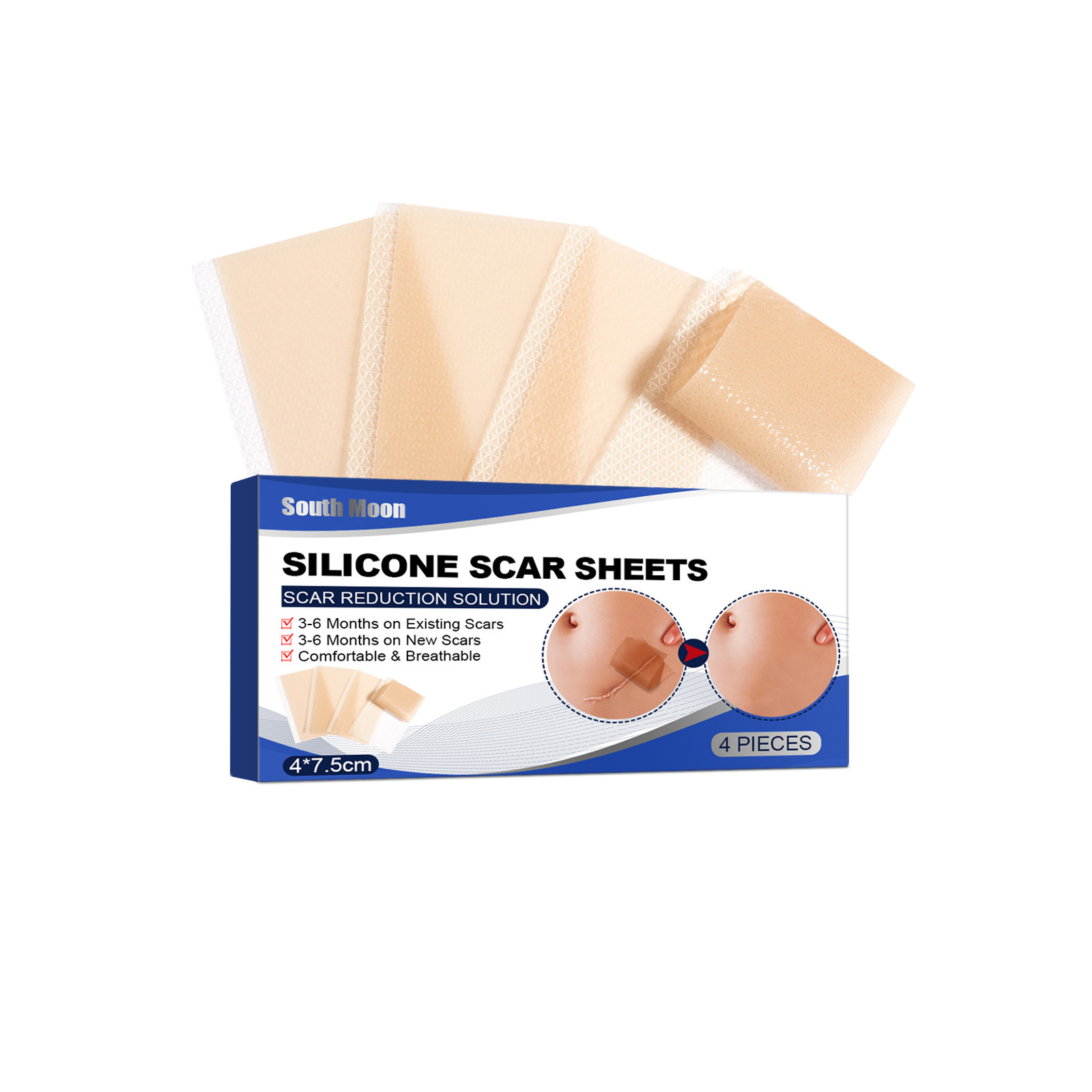 South Moon self-adhesive silicone scar patch repair burn scars smooth skin skin wound care patch_voghion.com