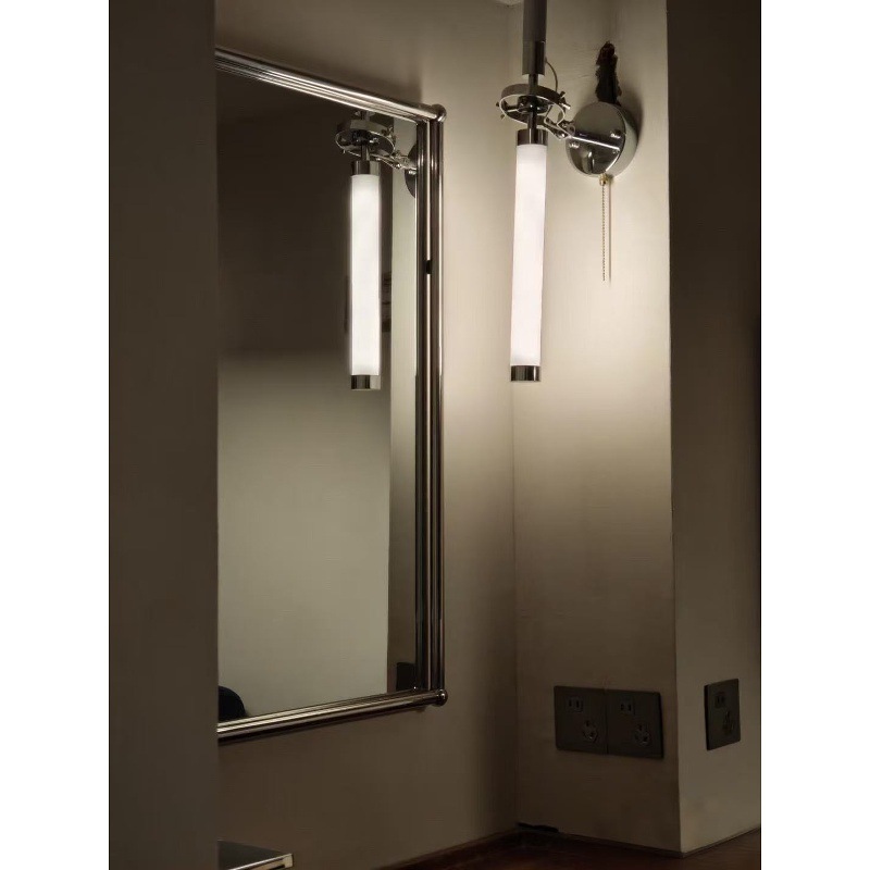 Simple French Retro Arch-Shaped Bathroom Mirror Wall-Mounted Nordic Bathroom Wall-Mounted Stainless Steel Vanity Mirror