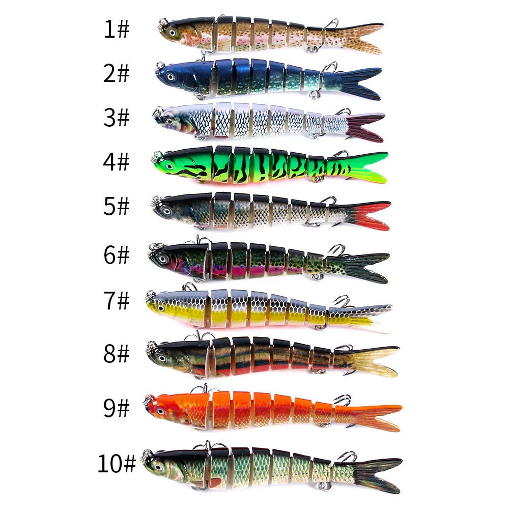 Lua fake bait set, sunk loach, simulated multi-section minnow bait, Lua bait, plastic hard bait, bionic fishing gear