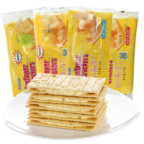 Sunflower Brand Sunflower Cheese-filled Cookies 270g, Salty Soda Crackers, Leisure Breakfast Snack