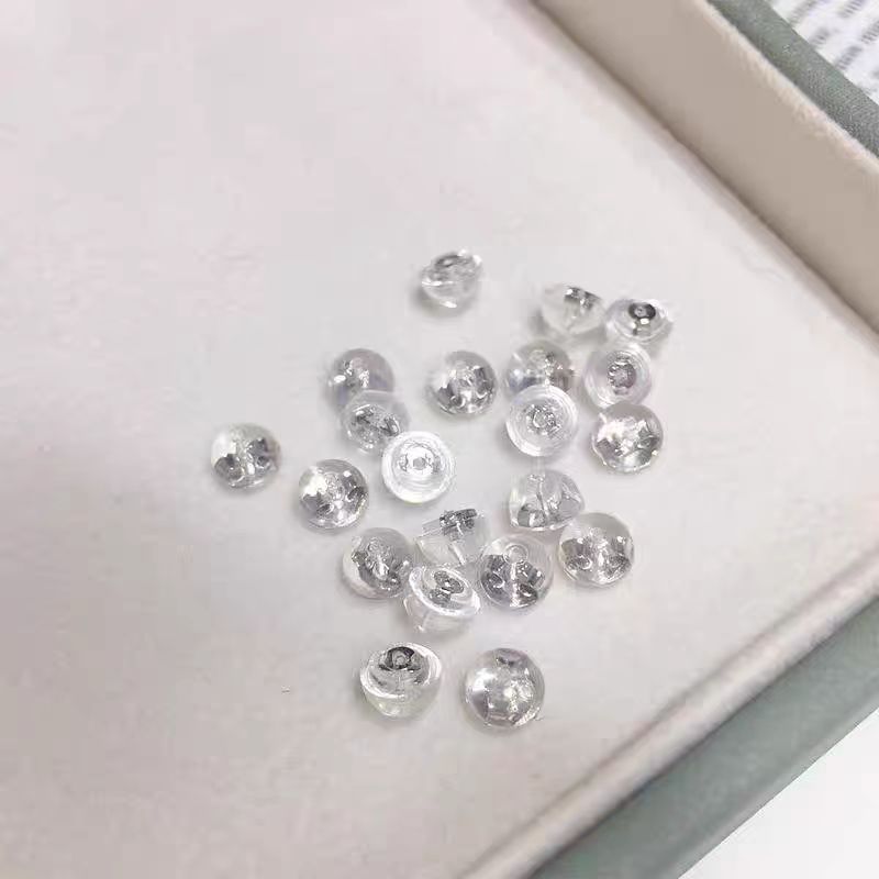 925 Sterling Silver, Silica Gel Material 1 Pair Diameter 5mm 925 Sterling Silver Silica Gel  Ear Nuts Earring Accessories