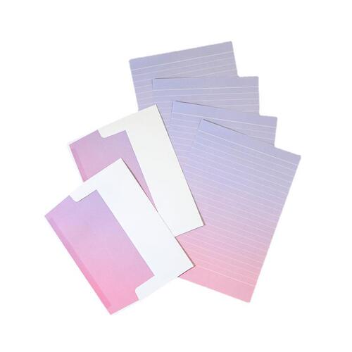Creative aurora color letter paper set Korean style small fresh envelope gradient letter paper 2 envelopes 4 letter paper wholesale