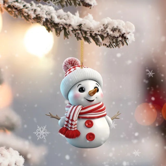 国境を越えた新製品かわいいアニメクリスマス雪だるま車が家のクリスマスツリーを飾ってクリスマス装飾を飾る|undefined