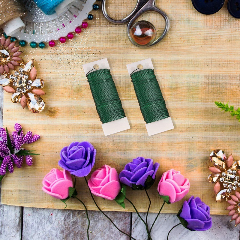 Cruz de la frontera pintura de color alambre de hierro floral flor artificial varilla hecha a mano alambre de lazo de color de unión alambre de la flor artificial varilla