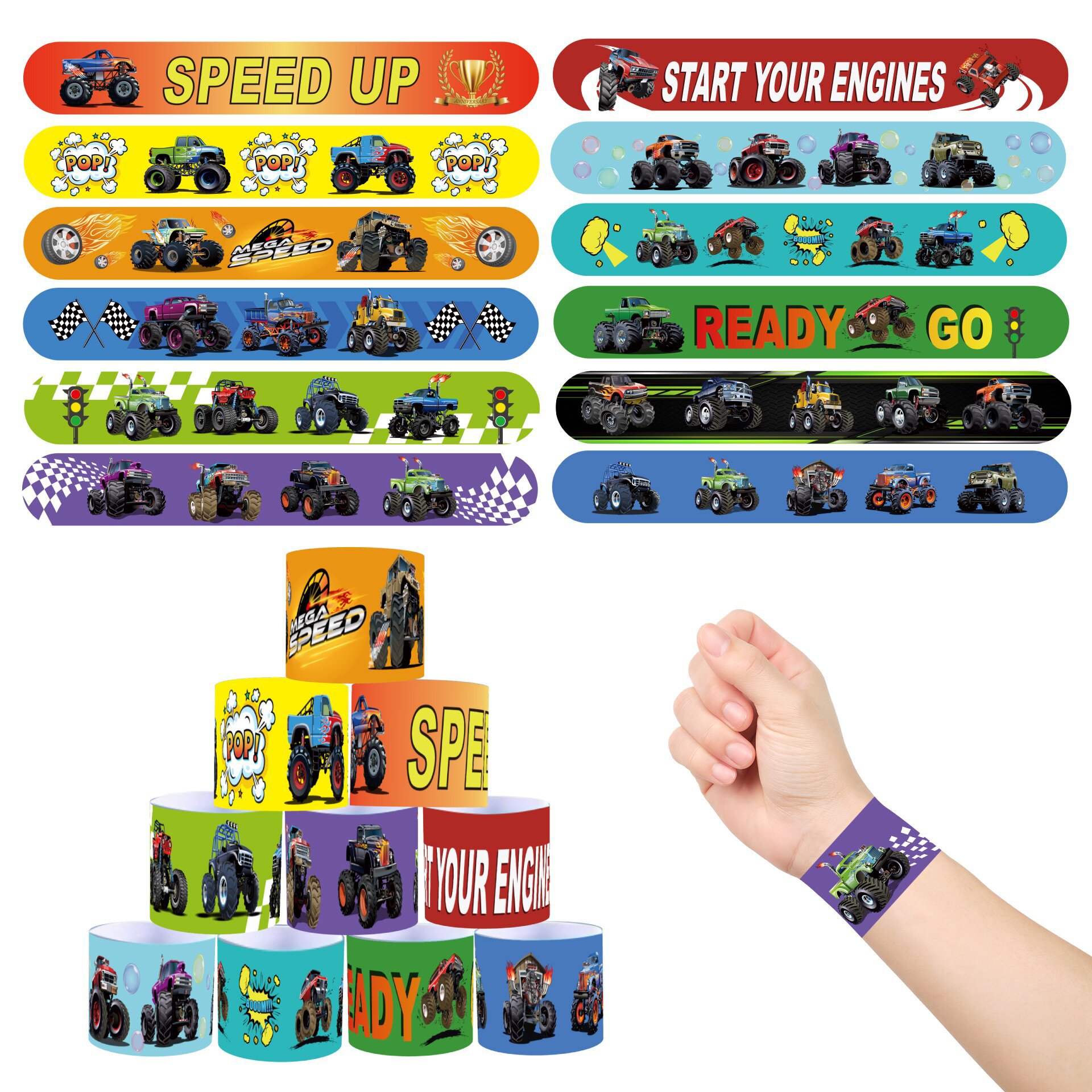 Transfronterizo Amazon nuevo monstruo coche temático juguetes para niños pulsera decoración