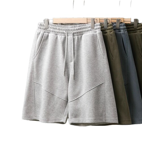 American Style 360G Heavyweight Casual Shorts Men's Summer 2025 Sports Middle Pants Grey Sweatpants Loose 5-Pocket Pants