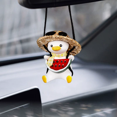 Car Decoration Automotive Supplies Crafts: Car hanging - watermelon-straw-hat-sunglasses-duck