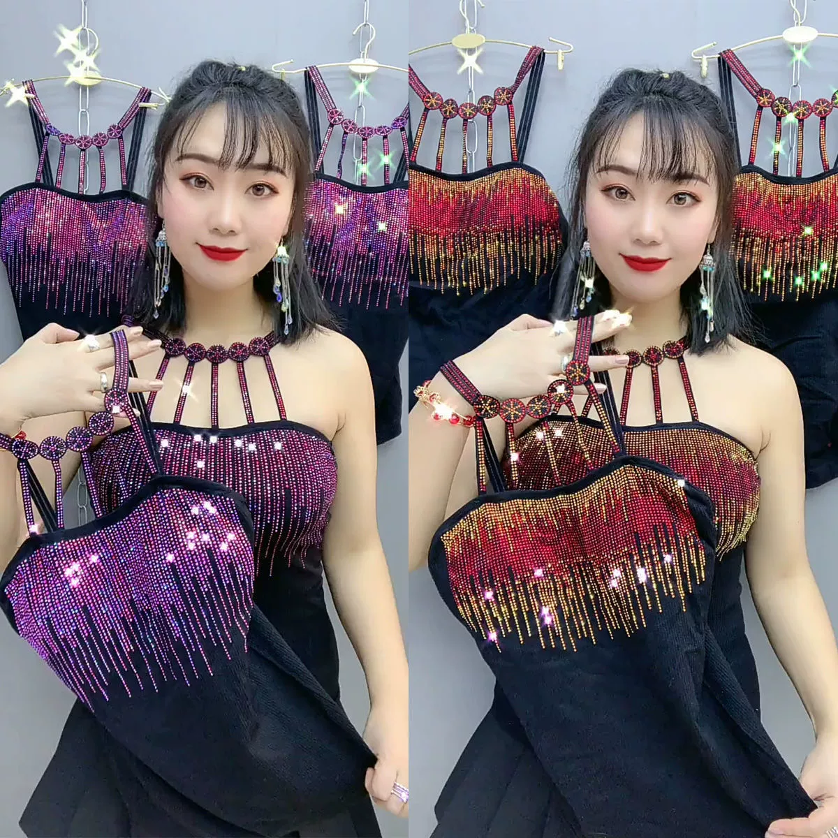 2020 женская модная универсальная верхняя одежда с воротником-стойкой со стразами, красивая утягивающая спина, новая модная базовая рубашка