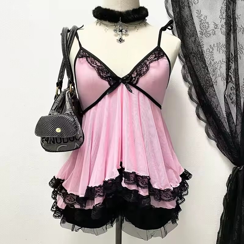 Foreign Trade Summer New Style Sweet Design Lace Bow Sexy Hot Girl Halter Top