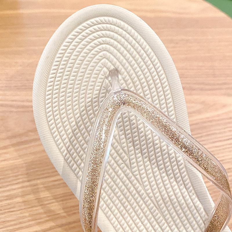 Zapatillas de flip flop para mujeres de moda brillante y fresca nueva moda para viajar en verano a la playa para usar zapatillas