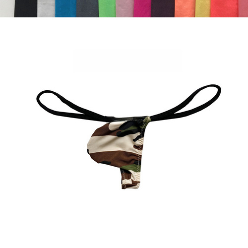 [Factory] Sexy men's underwear thong men's leopard low waist sexy camouflage mini thong 0019 