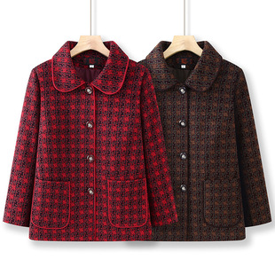 Middle-aged and old people's spring and autumn clothes coat grandma lapel temperament mother's spring clothes 60-year-old 70-year-old wife on clothes