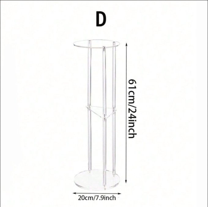 D  투명 20*20*61(측면 삼각형 테이블) 4mm