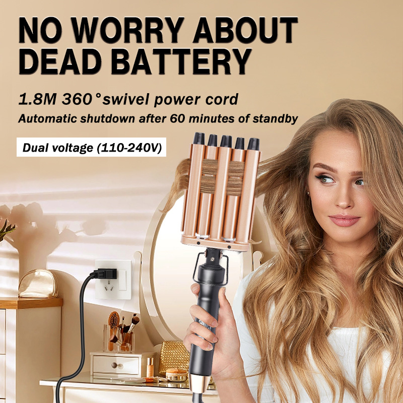 Bastone arricciacapelli automatico DSP Dansong con ricci grandi e onde che non danneggiano i capelli. Lo strumento per arricciare le persone pigre per uno styling domestico di lunga durata_voghion.com