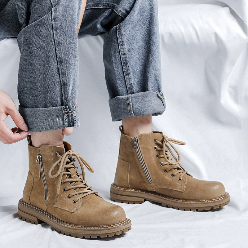 Осенние Новые повседневные модные ботинки British Martin, мужские высокие ботинки из ревеня, спортивные рабочие ботинки на открытом воздухе, короткие сапоги оптом
