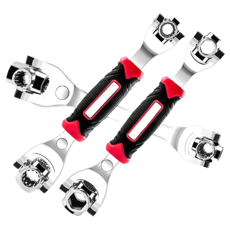 Llave multipropósito 52 en una manga multifuncional 8 en 1 multipropósito 360 grados multipropósito conjunto de herramientas