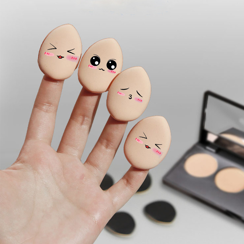 指尖粉扑迷你面部遮瑕韩国气垫bb手指细节海绵干湿两用不吃粉服帖