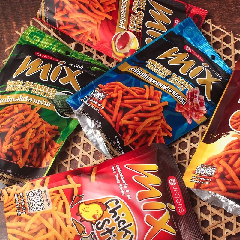 Imported from Thailand, Vfoods Mix Crispy Strips, Spicy Shrimp Sticks, Spicy Potato Chips, Popular Snacks, Casual Food Imported from Thailand, Vfoods Mix Crispy Strips, Spicy Shrimp Sticks, Spicy Potato Chips, Popular Snacks, Casual Food