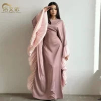 2025Лория AliExpress Amazon Dubai Тяжелая промышленность сшитый кружевной рукав халат LR951
